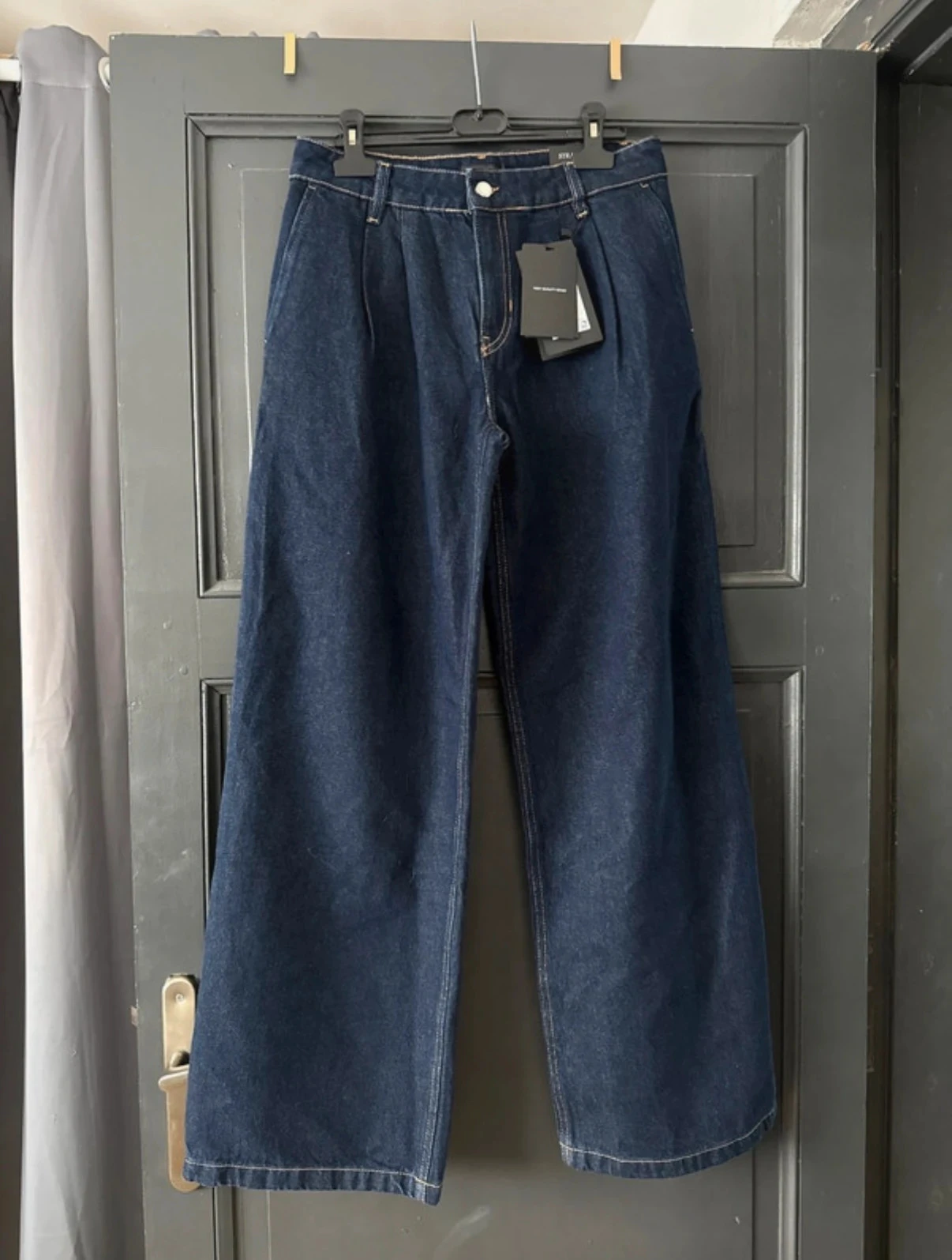 Jean taille basse bleu brute Mango